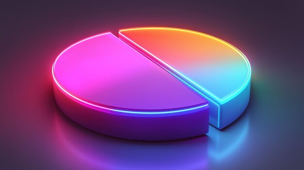 Un gráfico futurista con gradientes de neón que brillan con colores vibrantes