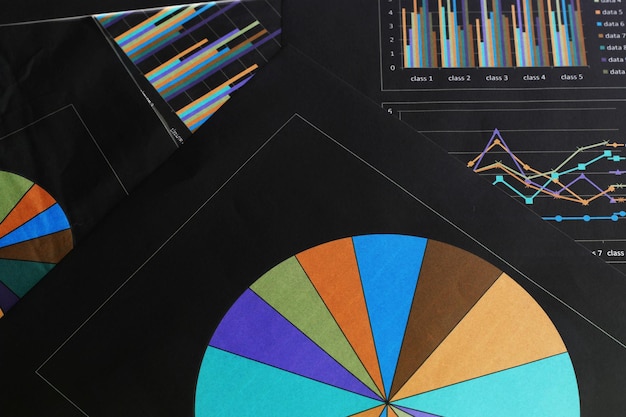 Foto gráfico de gráfico de datos de fondo de finanzas