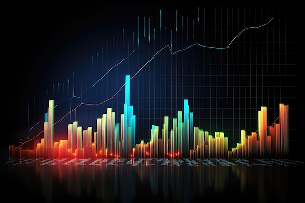 Gráfico gráfico digital de negocios en el mercado de valores