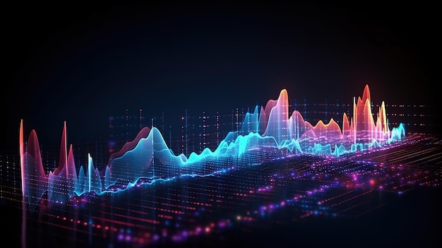 Un gráfico de un gráfico con un fondo azul y rosa