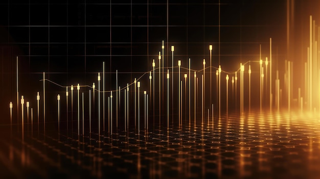 Un gráfico con un gráfico de líneas en el fondo.