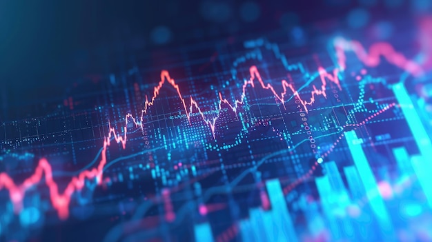 Gráfico y gráficos financieros y empresariales