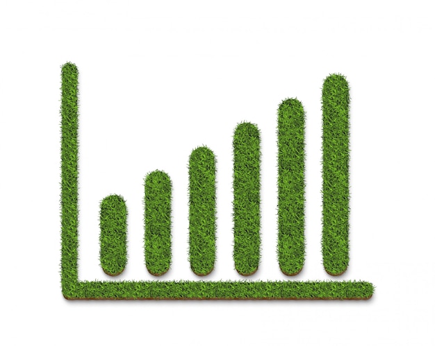 Foto gráfico de hierba verde aislado en un fondo blanco