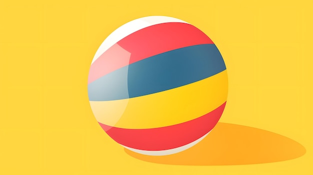 Gráfico impressionante de uma bola de praia com listras coloridas