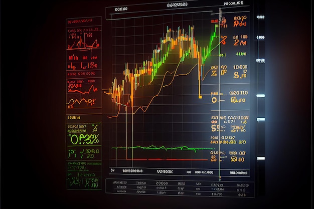 Gráfico de inversión de comercio de mercado Concepto de finanzas y economía Generativo ai