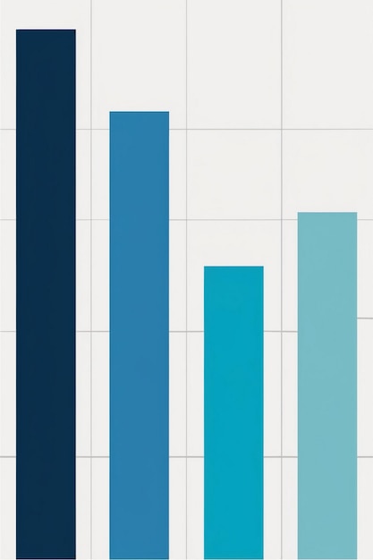 un gráfico de línea azul se muestra en una pared de azulejos blancos