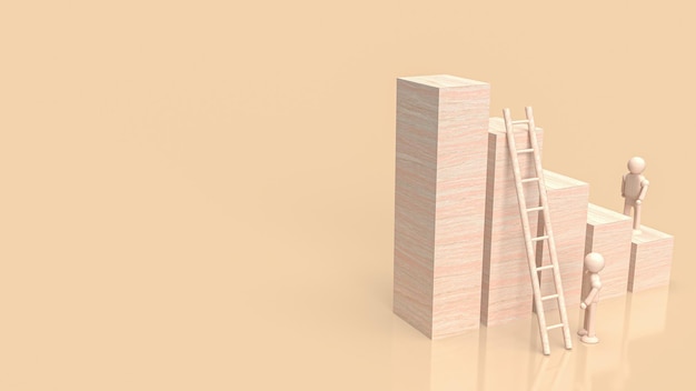 Gráfico de madera para la representación 3d del concepto de negocio