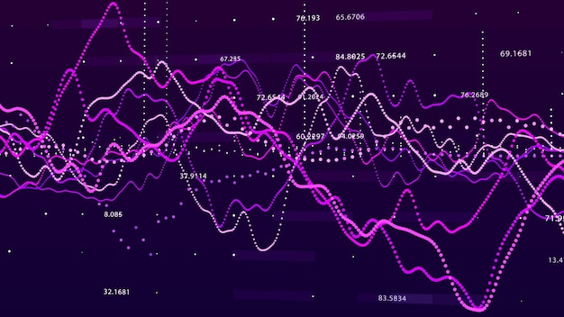 Gráfico del mercado de valores Concepto de gráfico de inversión de visualización de datos grandes Representación 3d