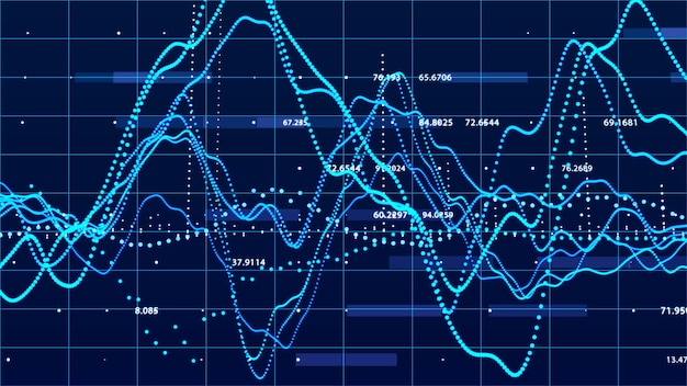 Gráfico del mercado de valores Concepto de gráfico de inversión de visualización de datos grandes Representación 3d