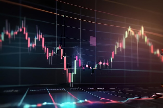 Gráfico del mercado de valores o del comercio de divisas en concepto futurista adecuado para las finanzas