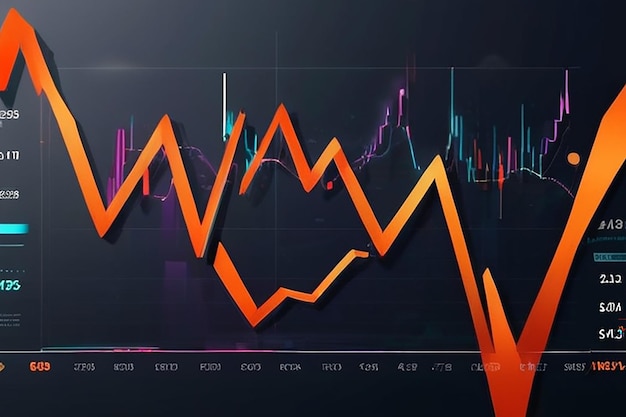 Gráfico del mercado de valores o del comercio de divisas en concepto gráfico