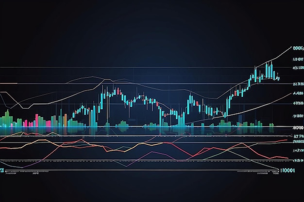 Gráfico del mercado de valores o del comercio de divisas en concepto gráfico