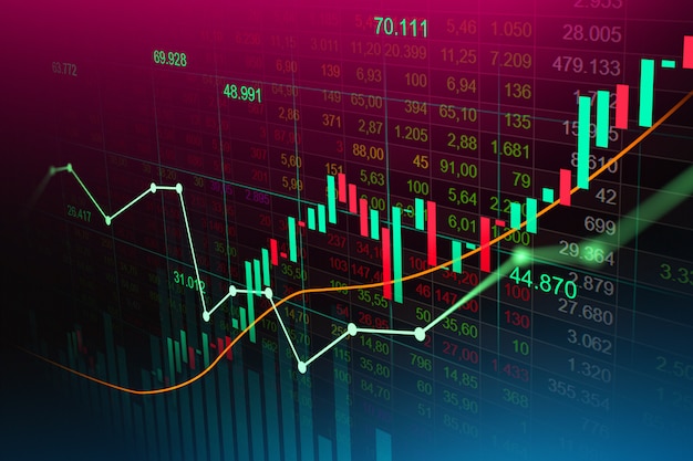 Gráfico del mercado de valores o del comercio de divisas en concepto gráfico