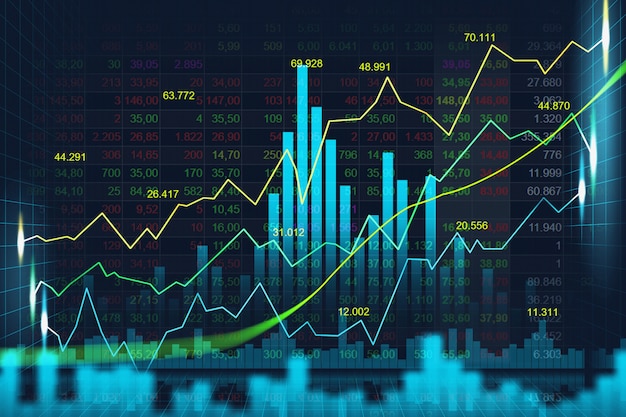 Gráfico del mercado de valores o del comercio de divisas en concepto gráfico