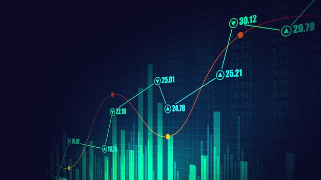 Gráfico del mercado de valores o del comercio de divisas en concepto gráfico