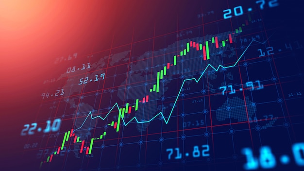 Gráfico del mercado de valores o del comercio de divisas en concepto gráfico