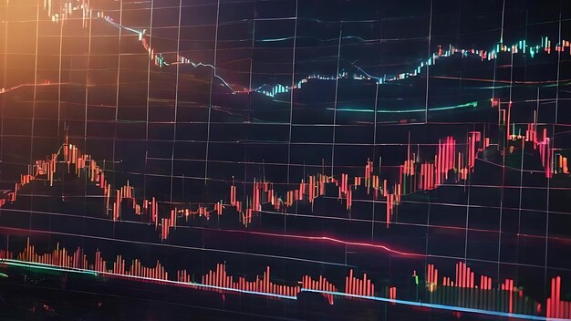 Gráfico del mercado de valores o del comercio de divisas en concepto gráfico