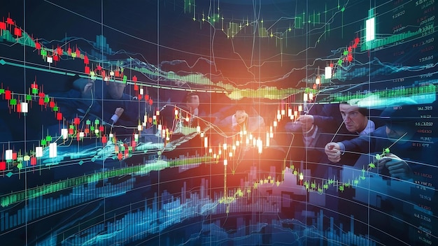 Gráfico del mercado de valores o del comercio de divisas