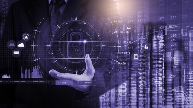 Gráfico del mercado de valores o de Forex y gráfico de velas adecuado para el concepto de inversión financiera