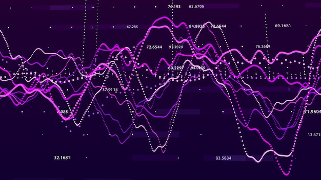 Gráfico del mercado de valores Visualización de grandes datos Gráfico de inversión Concepto de representación en 3D