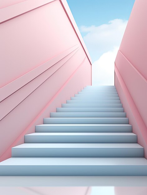 Gráfico minimalista 3D en colores pastel