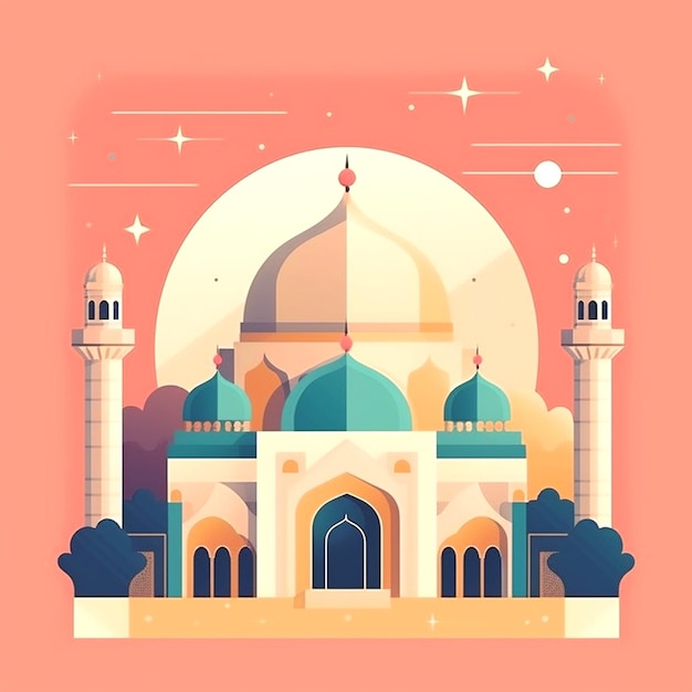 Foto gráfico mostrando uma mesquita