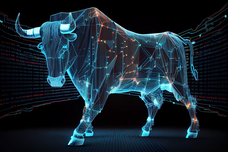 Gráfico de negociación del mercado alcista del mercado de valoresgenerativo ai