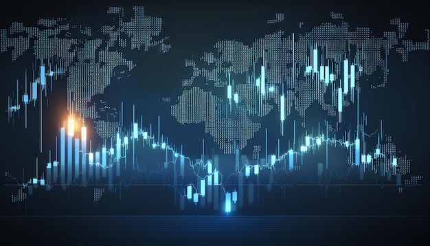 Gráfico de negocio gráfico de fondo del mercado de valores