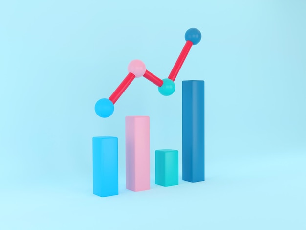 Gráfico de negocios. Representación 3D.