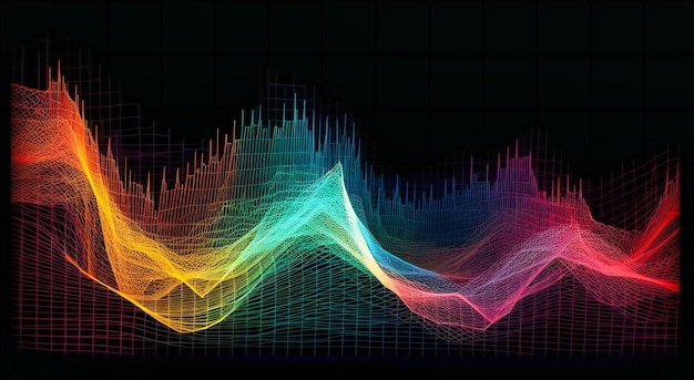 Un gráfico de ondas y líneas coloridas