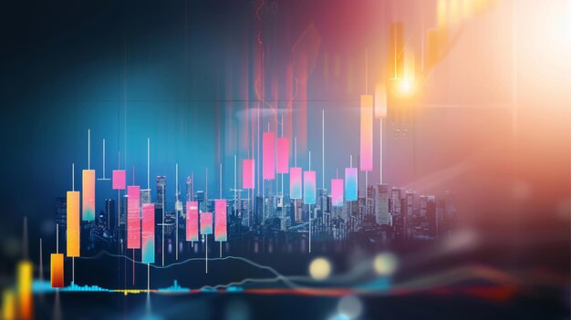 Gráfico de operaciones bursátiles para las finanzas, la economía y las monedas