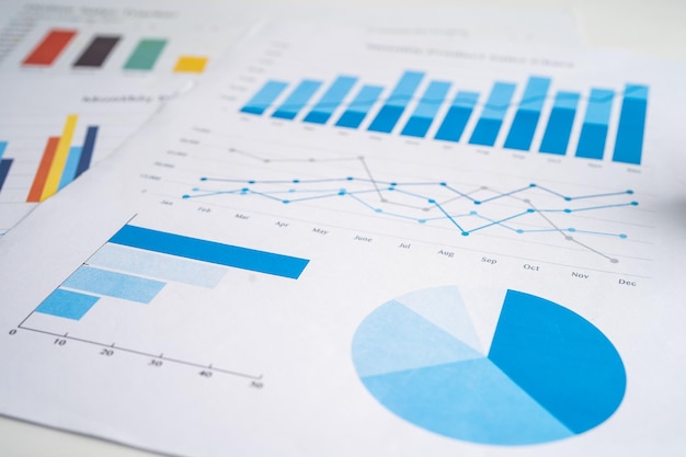 Gráfico ou papel gráfico Estatística de conta financeira e conceito de dados de negócios