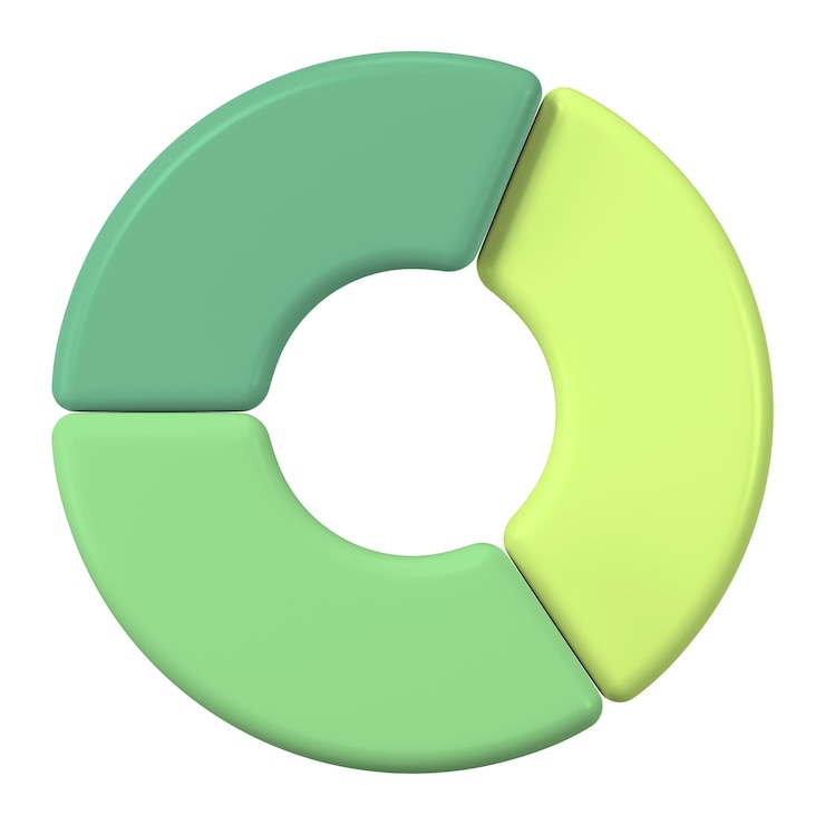 Foto gráfico de pastel 3d pegatina png forma de círculo verde fondo transparente