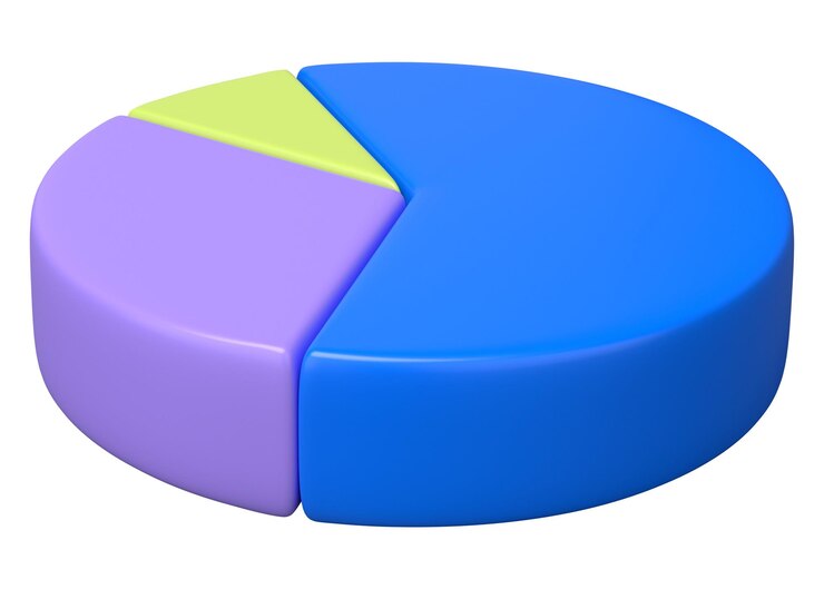 Foto gráfico de pastel 3d pegatina png gráfico de negocios fondo transparente
