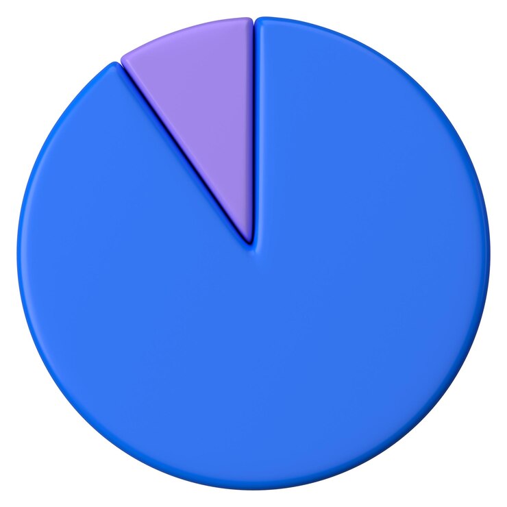 Foto gráfico de pastel azul pegatina png gráfico de negocios fondo transparente