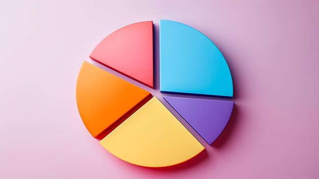 un gráfico de pastel colorido con un círculo amarillo y púrpura en él