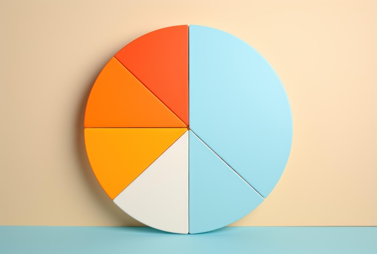 Foto gráfico de pastel colorido con diferentes colores dentro de la ia generada