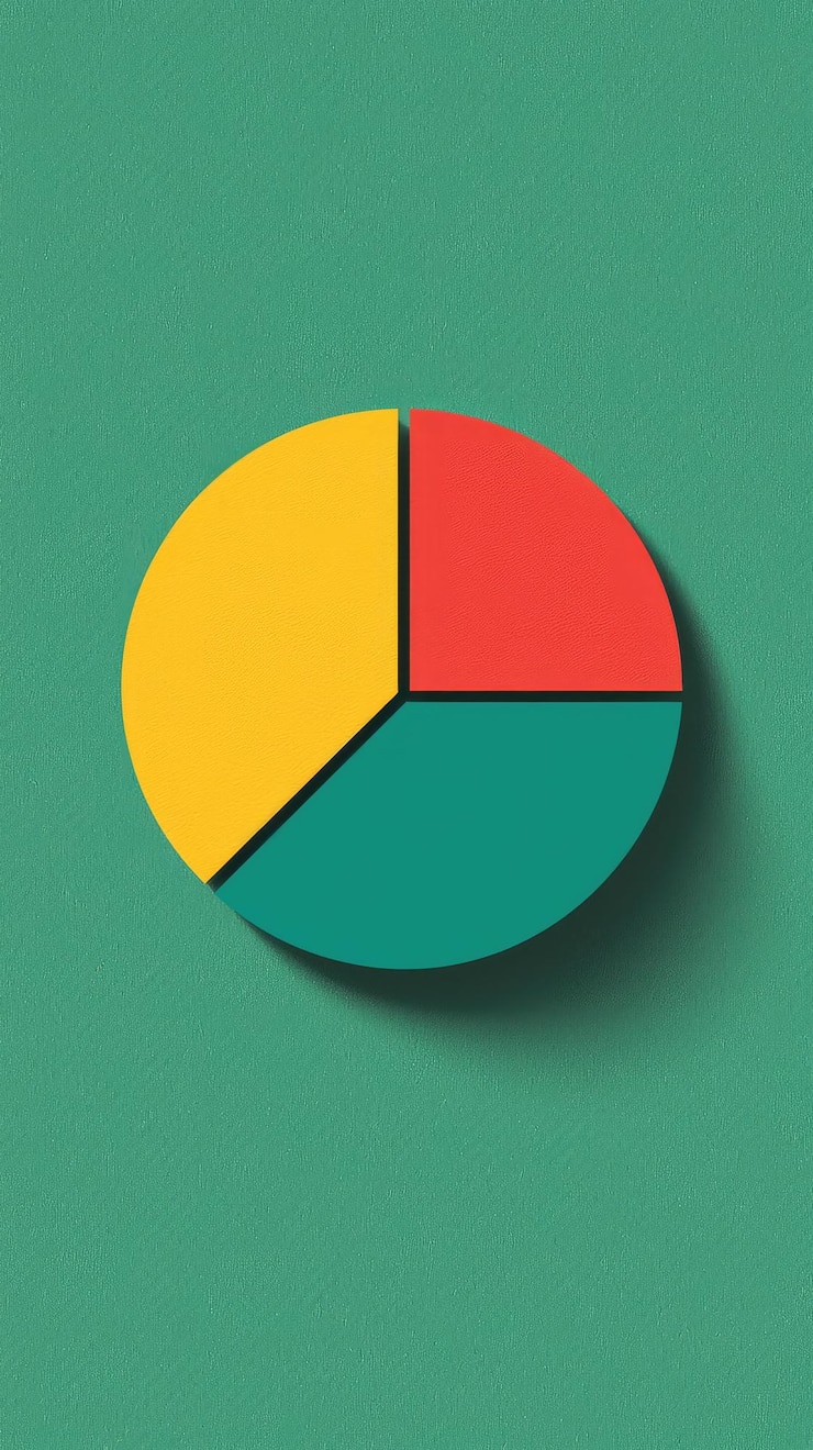 Foto un gráfico de pastel colorido dividido desigualmente que representa los segmentos de datos