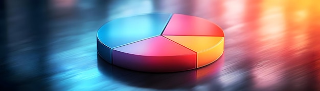 Un gráfico de pastel de marketing abstracto brillante con el concepto de segmentos resaltados como una visual elegante de un glowin