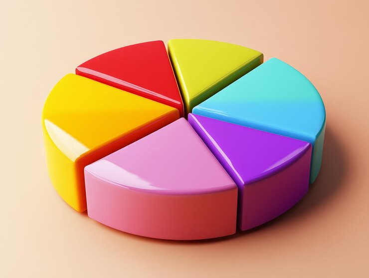 Foto gráfico de pasteles de colores