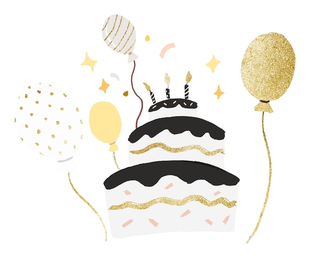Gráfico de pegatina de pastel de cumpleaños en PNG