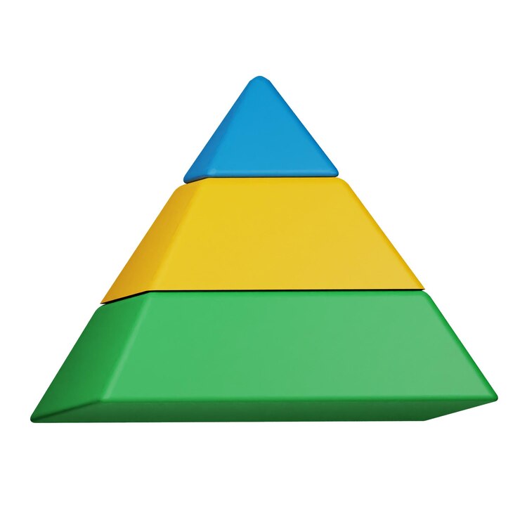 Foto gráfico de pirámide icono 3d aislado en el fondo blanco