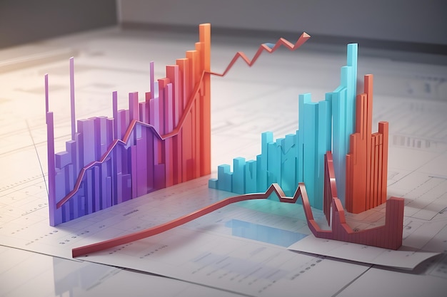 El gráfico de pronóstico financiero que analiza el gráfico refleja el comportamiento de los datos durante el período histórico