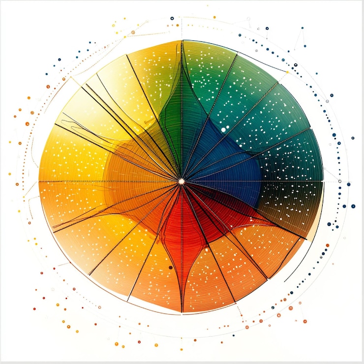 Foto un gráfico de radar que visualiza las fortalezas y debilidades de varias unidades de negocio