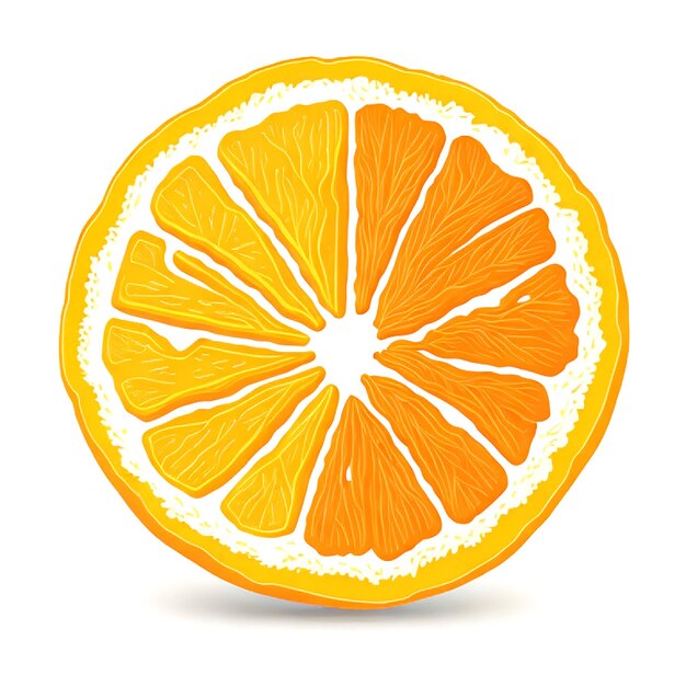 Gráfico de rebanada naranja de colores con un fondo blanco aislado