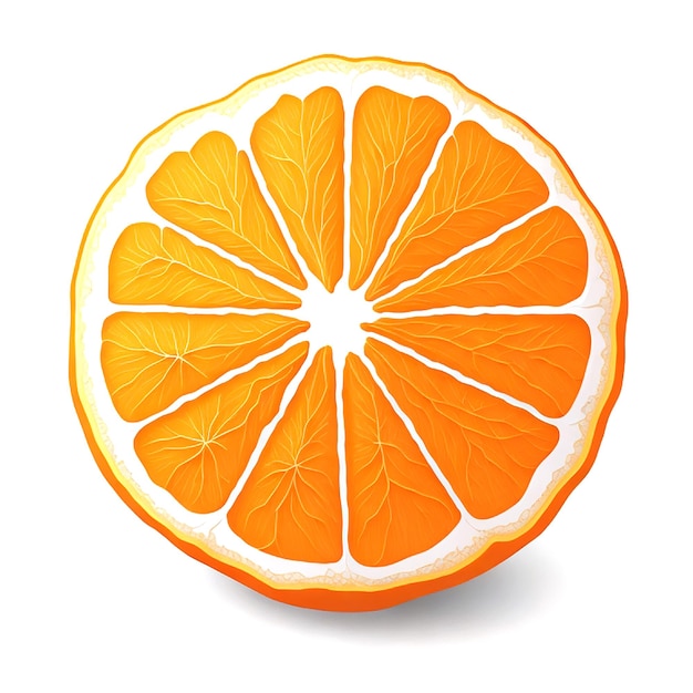 Gráfico de rebanada naranja de colores con un fondo blanco aislado