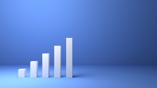 Gráfico renderizado em 3d aumenta o crescimento do lucro comercial para o sucesso