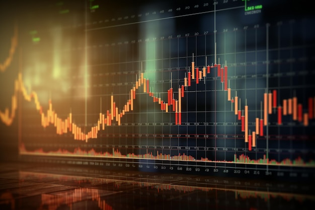 Gráfico de riesgo financiero y análisis copia de espacio de vuelta