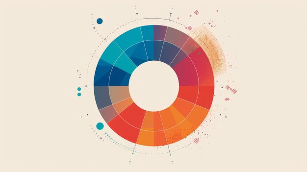 Un gráfico de rosquilla que muestra la composición de los datos con un agujero central para el contexto adicional