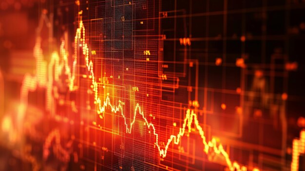 gráfico sobre tecnología financiera fondo abstracto representan crisis financiera colapso financiero